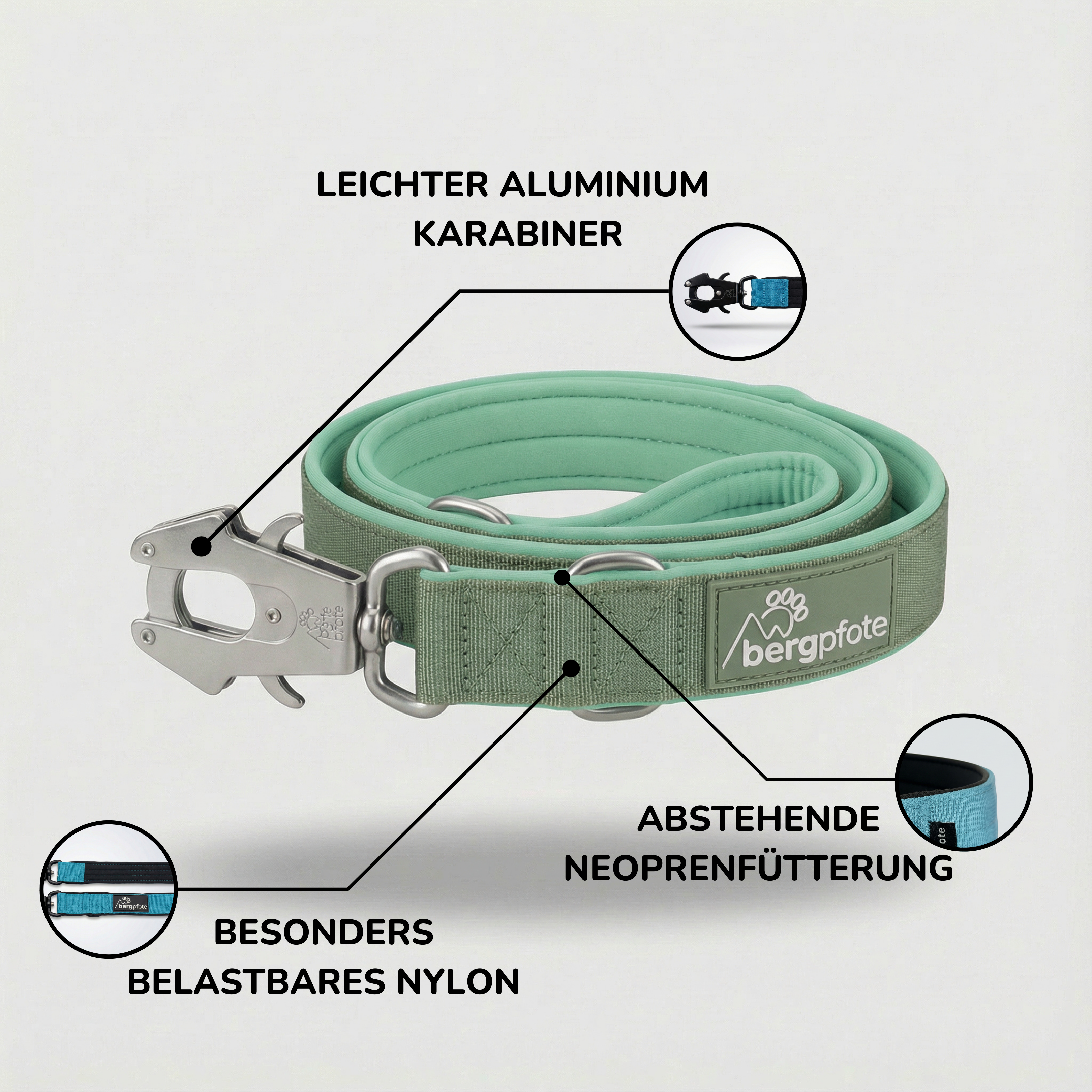 Bergpfote Control Leine - 2,2m