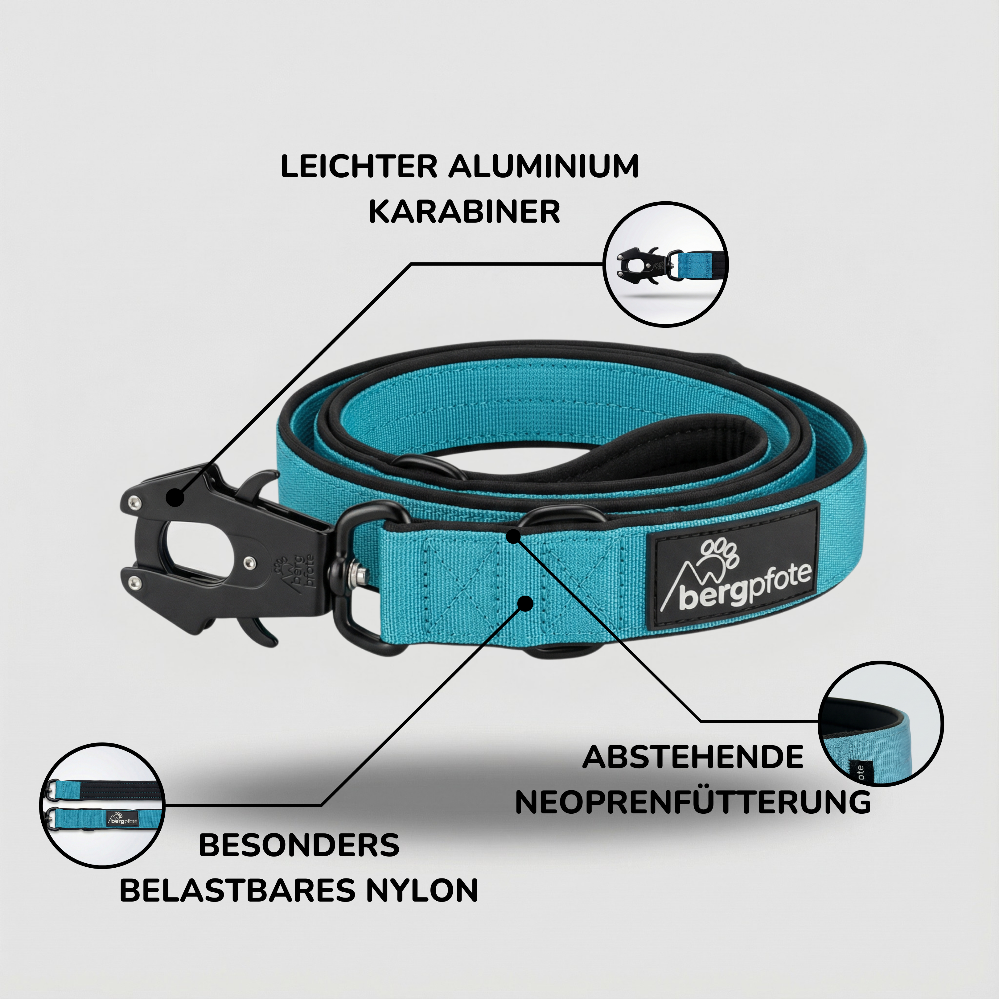 Bergpfote Control Leine - 2,2m