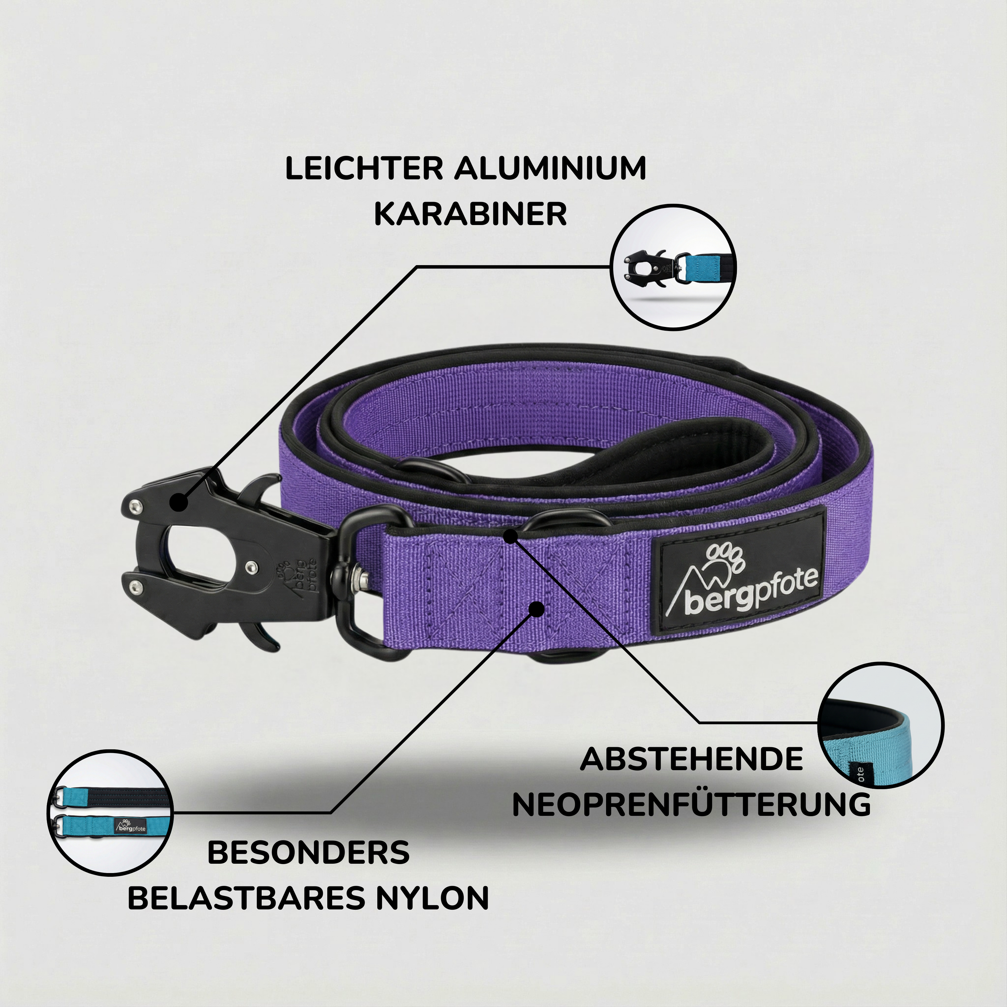 Bergpfote Control Leine - 2,2m