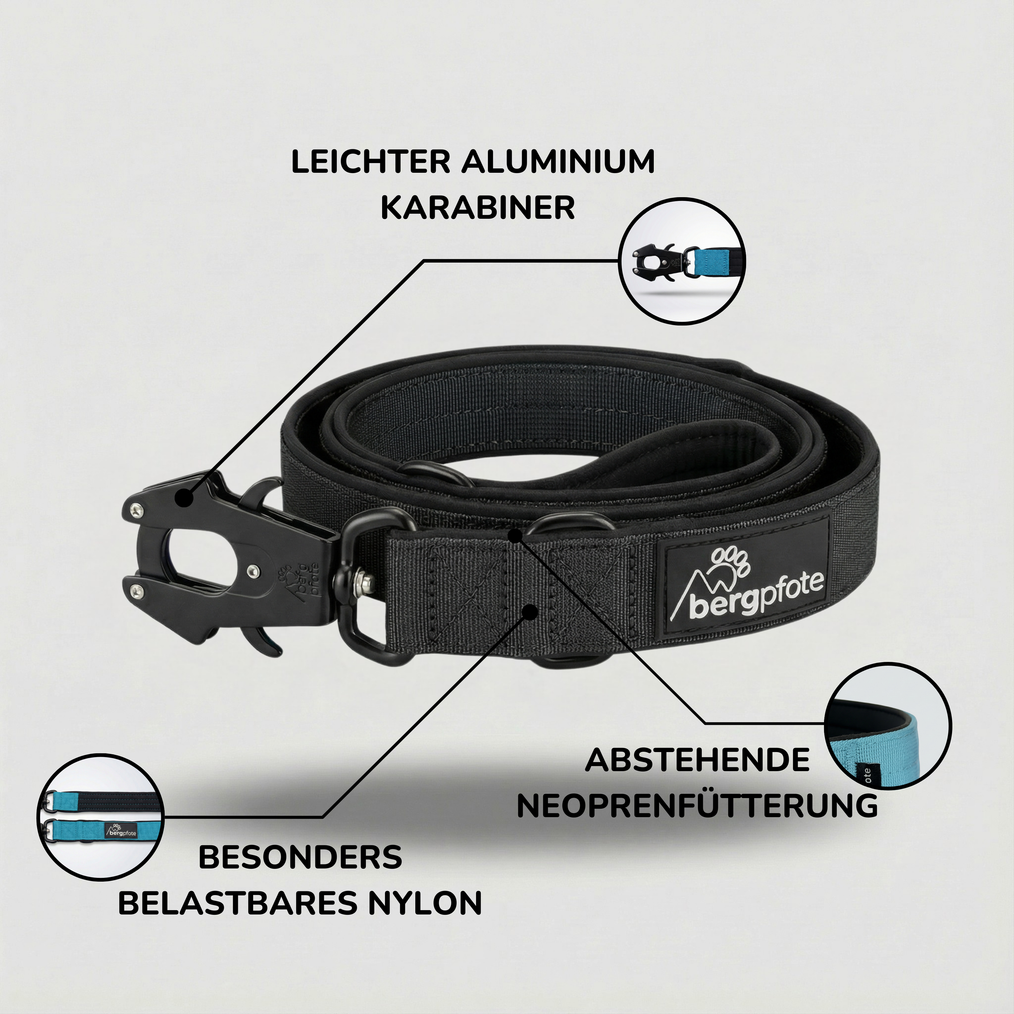 Bergpfote Control Leine - 2,2m