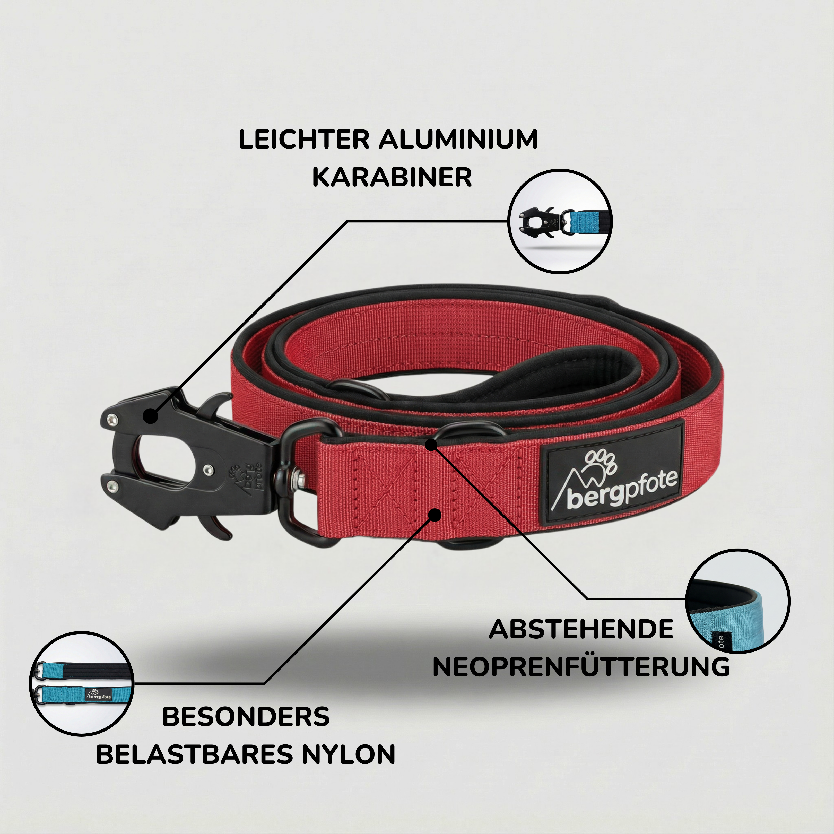 Bergpfote Control Leine - 2,2m