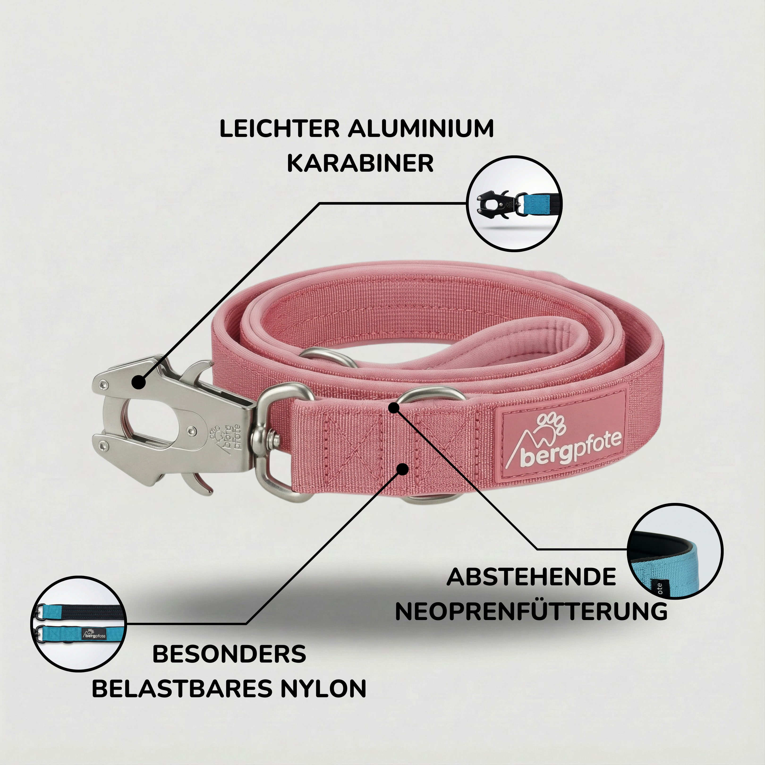 Bergpfote Control Leine - 2,2m